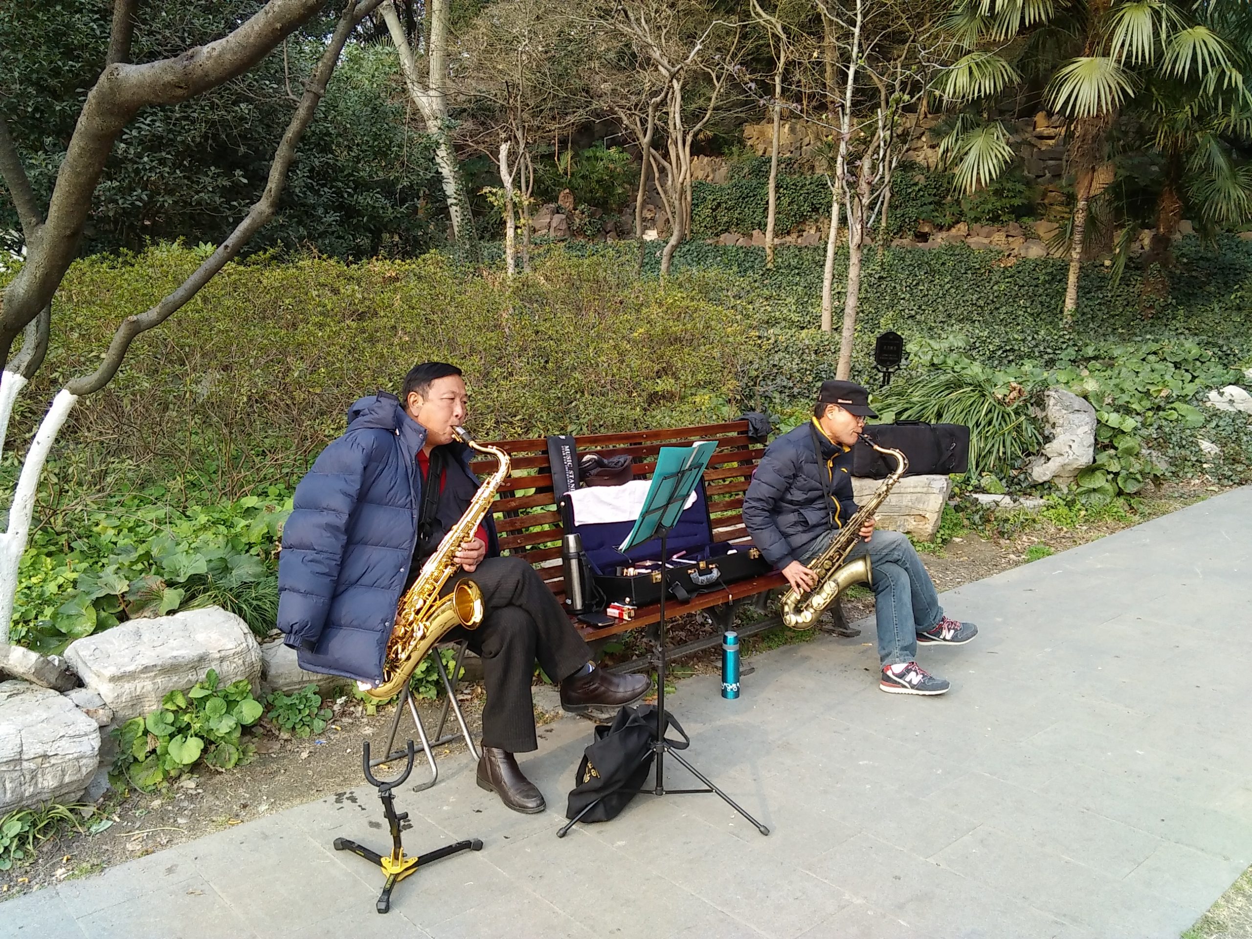 Sax players in Lu Xun park by D Hope, shanghai sounds