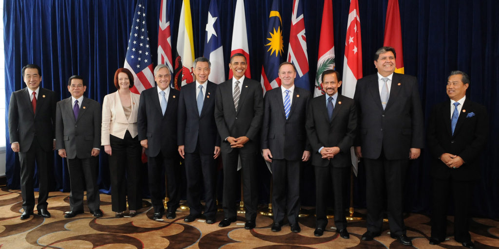Leaders-of-the 12 prospective member states at a TPP-summit in 2010, trans pacific partnership