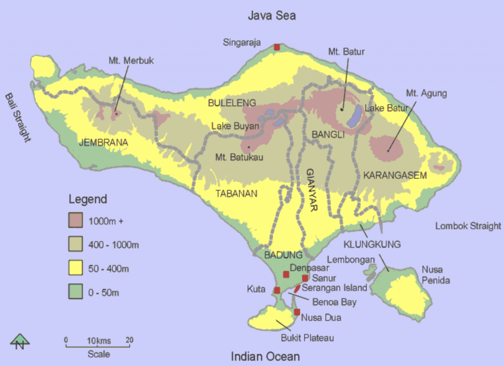 Map of Bali