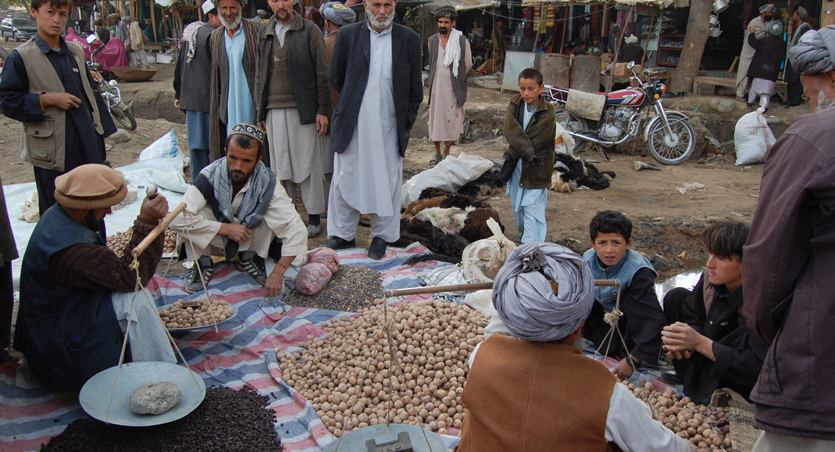 Hezelnut Vendors in Kisham, Afghanistan