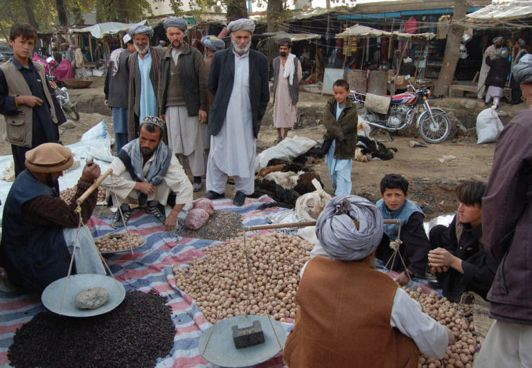 Hezelnut Vendors in Kisham, Afghanistan