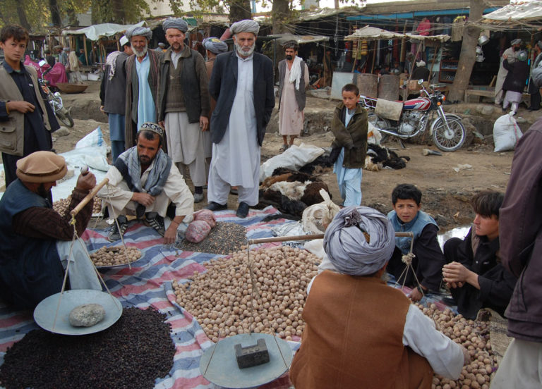 Hezelnut Vendors in Kisham, Afghanistan
