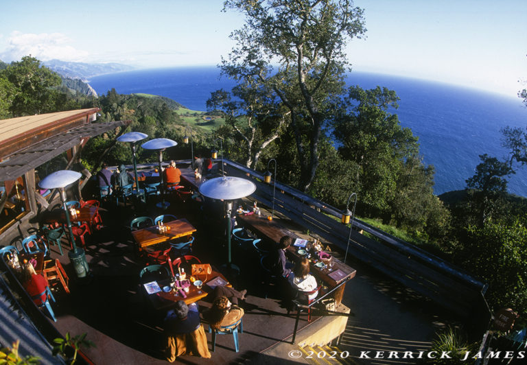 Afternoon dining at Nepenthe restaurant, Big Sur, highway 1