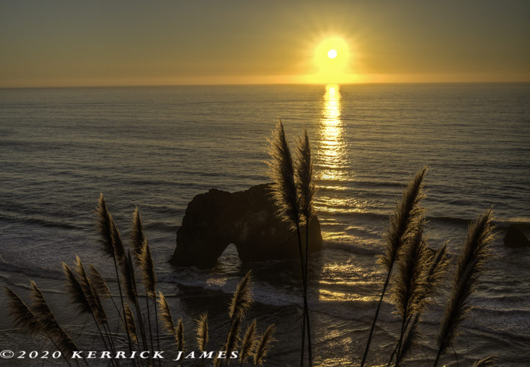north Mendocino County coast, Sunset over sea arch