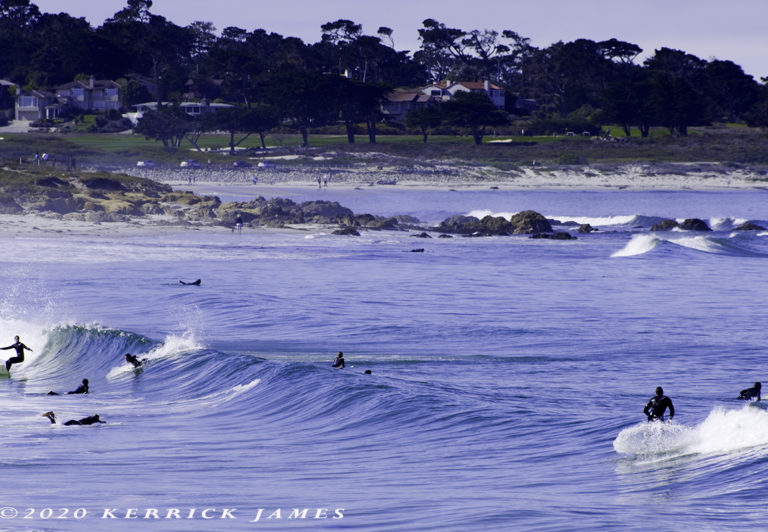 Surfing at Asilomar State Beach, Pacific Grove