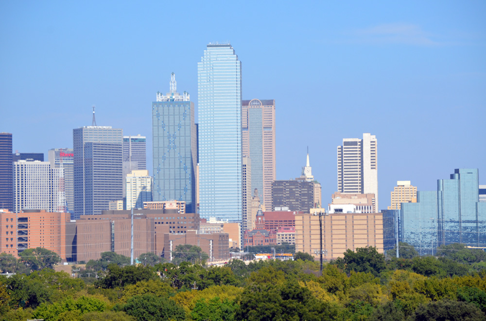 Dallas skyline, California to Texas 