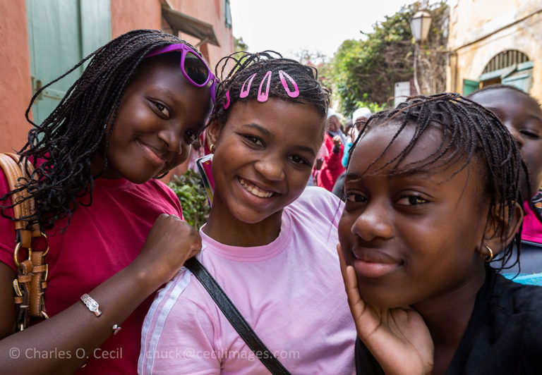 Young Senegalese Women Students Visiting Goree Island.