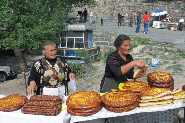 bread sellers at geghard