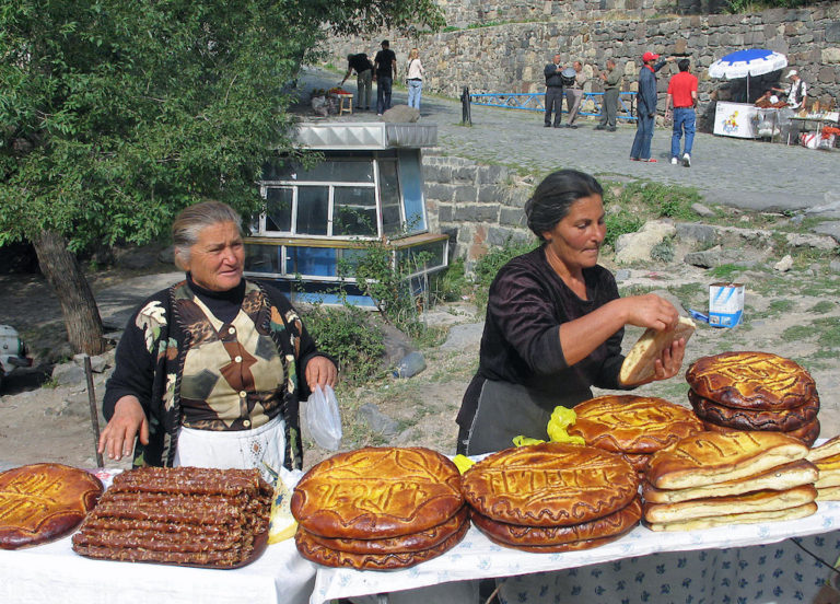 bread sellers at geghard