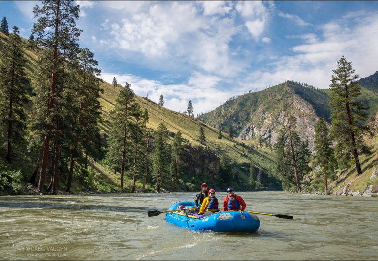Relax and enjoy the scenery from an oar raft on calm stretches of the river.