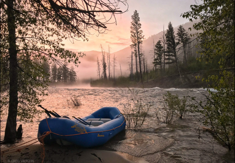 A soft glow at sunrise starts another day on the river.