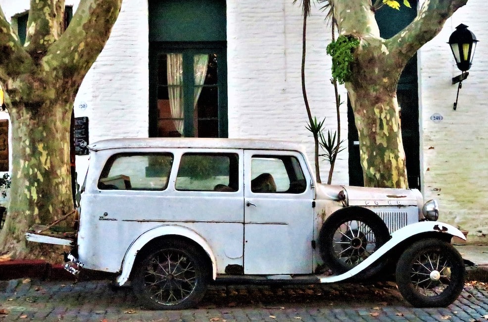 Antique cars are urban art in Uruguay