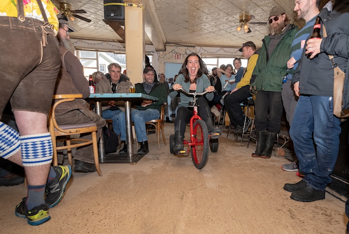 Tricycle Races at The Pit, Thaw Di Gras Spring Festival, Dawson City, 2019