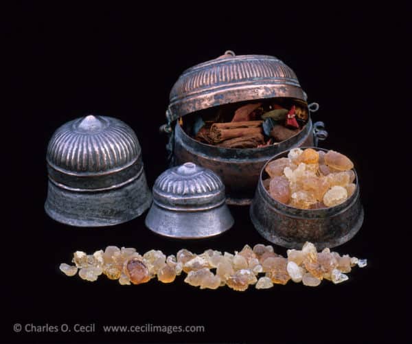 Gum Arabic in Omani Tinned Pots. Image