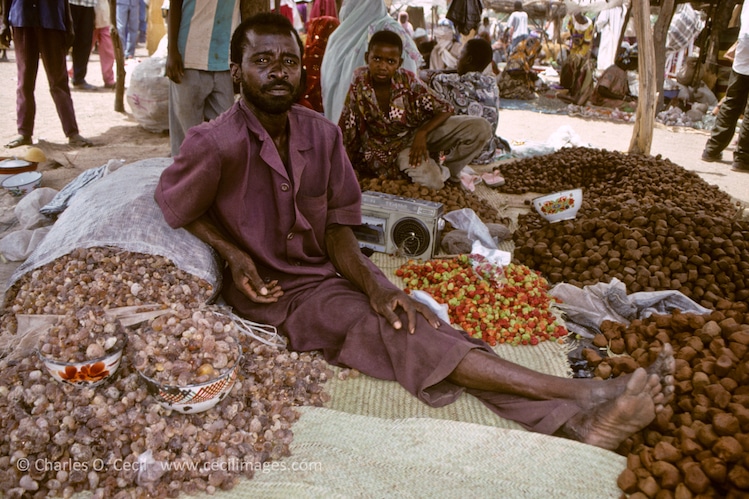 Gum Arabic for Sale in the Market. Bondoukou, Niger, West Africa.