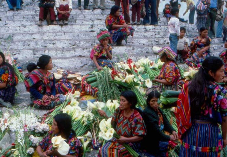 Chichicastenango was a holy Maya site until the 17th century, when the Spanish destroyed Maya buildings and used the stones to build churches