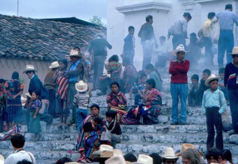Santo Tomás is a 400-year-old church built by the Spanish atop a Pre-Columbian temple. The site still is considered sacred Maya ground. The steps that used to lead to the temple now climb up to the church. Each of the 18 stairs stands for one month of the Maya calendar year. Nearby is the Cofradia of Pascual Abaj, an ancient carved stone venerated by Maya shamans who perform several rituals there.