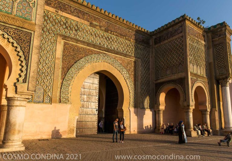 Meknes is one of the four imperial cities. Mansour Gate at El Hedim Square, built in the years 1672-1674 by Moulay Ismail.