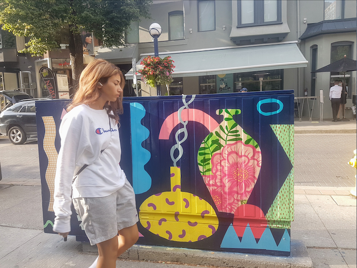 Young Woman exploring Yorkville in Toronto, Canada