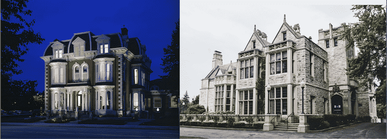 Two of the mansions along Delaware Avenue in Buffalo, NY.