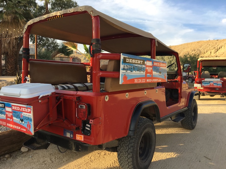 Red Jeep Tour Bus