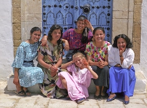 Tunisia, Sidi Bou Said.  Tunisian Girls, in Town for a Wedding. Tunisia, Sidi Bou Said. Tunisian Girls, in Town for a Wedding.