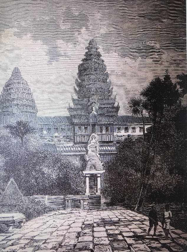 French drawing of Angkor Wat