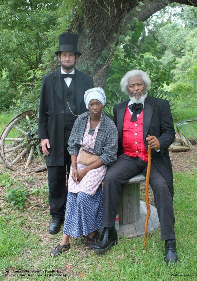 Abraham Lincoln inpersonator and Black couple