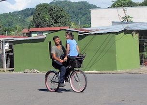 giving his girl a ride hom