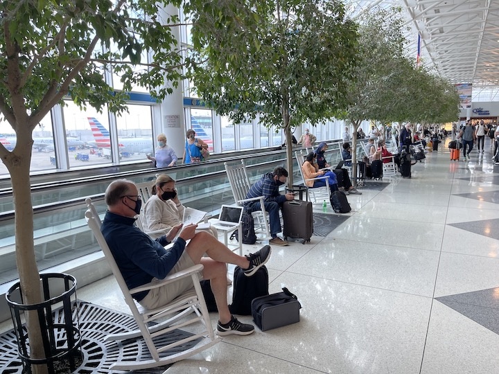 Charlotte Douglas International Airport rocking chairs