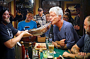 Anthony Bourdain kisses the cod at Christian's Pub in St. John's Newfoundland