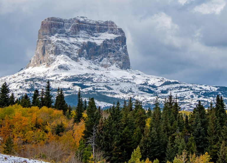 Chief Mountain, visible on the eastern edge of Glacier National Park, holds great power and ancient knowledge for the Blackfeet Indian Tribe, whose land adjoins the park.