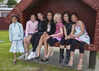 Young Maori Girls in Ohinemutu Village, Rotorua.