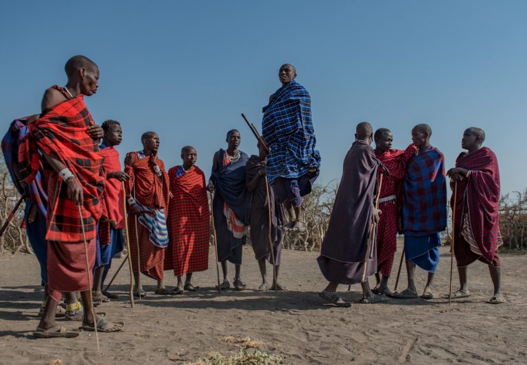 The typical outing to a Maasai village involves being greeted with singing and dancing by the tribe, followed by a tour of their dwellings and school. The visit concludes with a display of their handiwork and the opportunity for visitors to buy a souvenir.