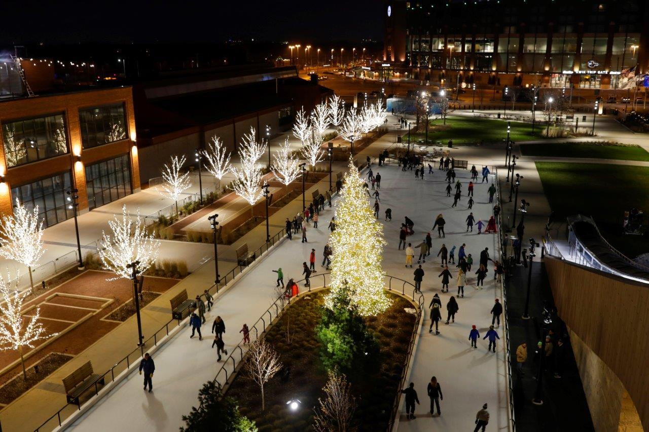 Titletown at Lambeau Field in Winter - stadium