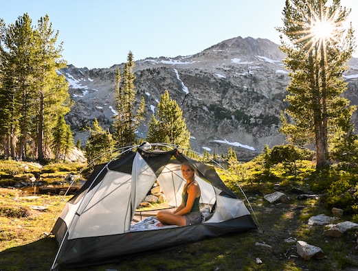 Idaho_Alice Toxaway_Sarah in tent_photo by Two Outliers