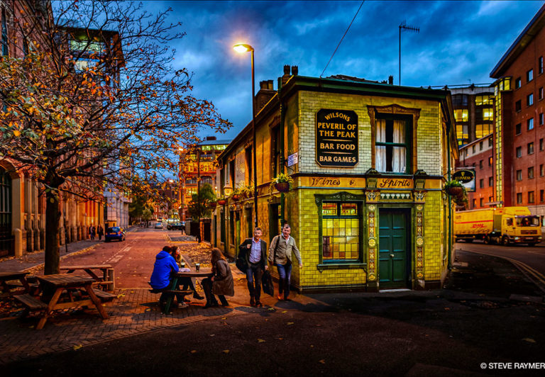 Evening-street-view-of-pubs
