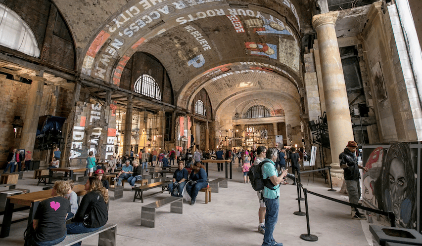 Michigan Central Station under renovation