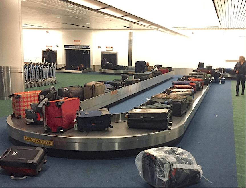 lost luggage at Portland International Airport