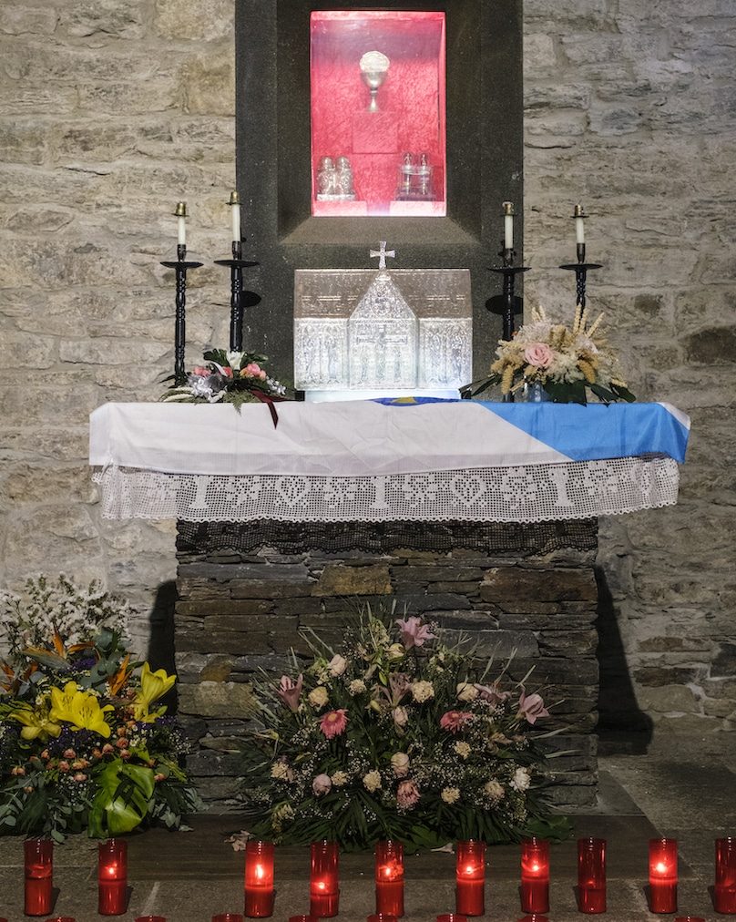 Reliquary in the Church of Santa Maria la Real is said to contain the blood and flesh of Jesus Christ