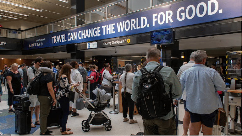 Security checkpoint for Seattle-Tacoma International Airport