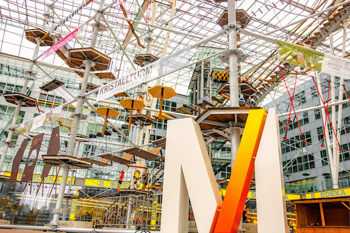 Munich Airport high rope climbing course