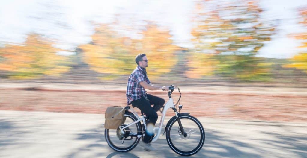 E-bike with saddle bags