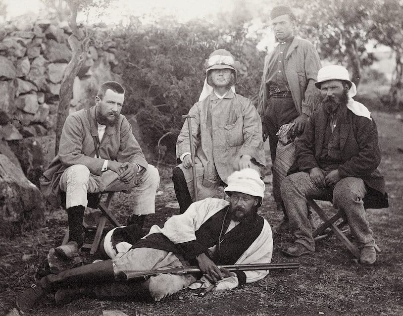 Charles Warren (left) and his group of engineers who made the first discoveries under The Wall.