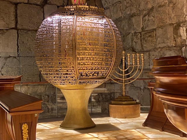 Ark holding the Holy Torahs in the Sha’arei Teshuva synagogue.
