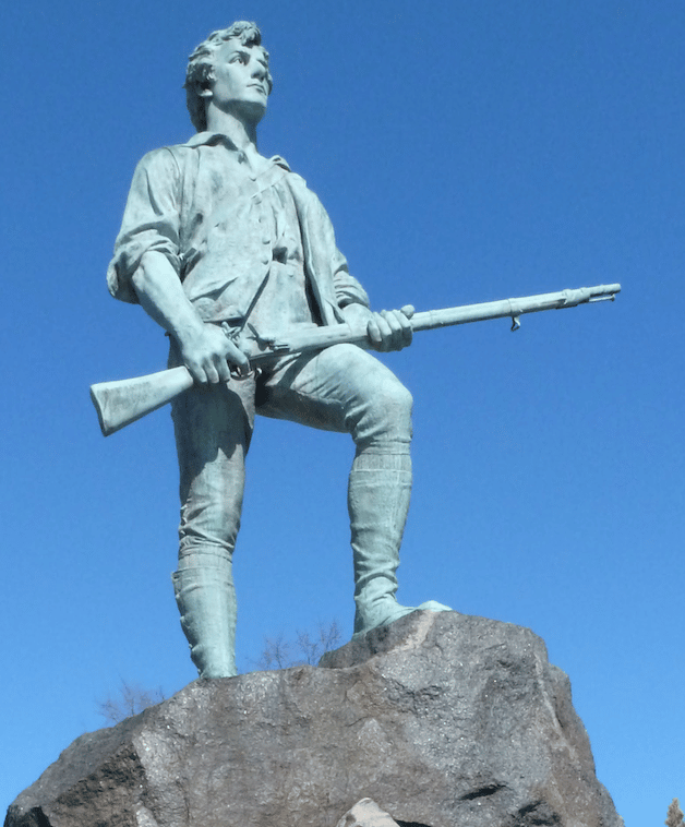 Statue of a Minute Man in Lexington, MA