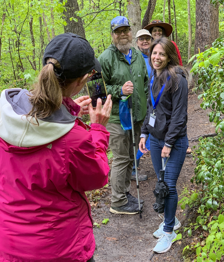 Hikers inside the New River Gorge National Park in West Virginia