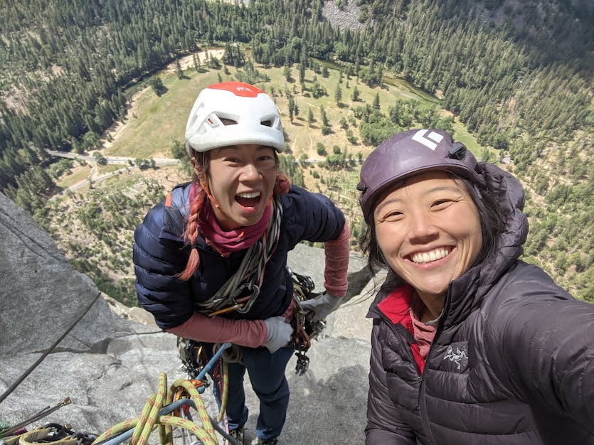Cathie Yun and Julie Wang climbing Yosemite's El Capitan in 2022