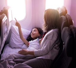 Mother with child on Skycouch