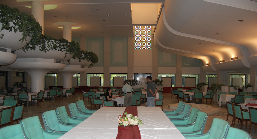 The massive restaurant at the Al Rasheed Hotel in Baghdad. Photo by David DeVoss